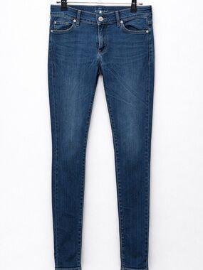 7 For All Mankind Women's Skinny Jeans in Medium Blue Wash